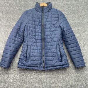 Halitech Womens Puffer Jacket Small Blue Lightweight Quilted Full Zip Coat
